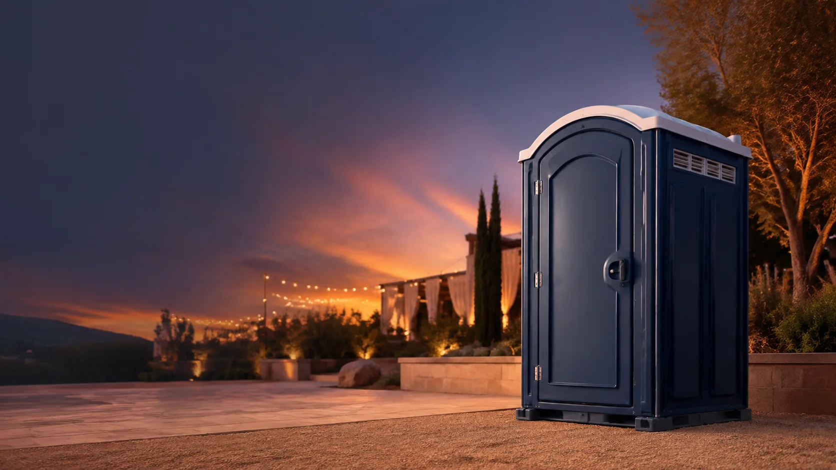 Portable restroom shown for rental planning in Havelock, NC